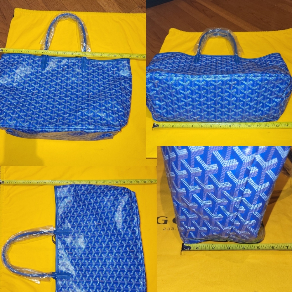 Goyard Blue Chevron St. Louis GM Tote with Pouch - Picture 10 of 16